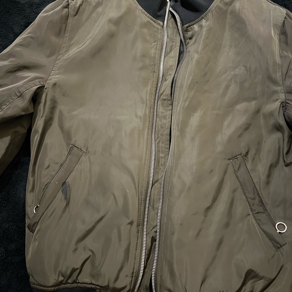 Zara Men's Khaki Bomber Jacket